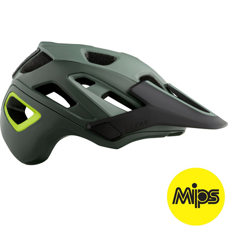 LAZER Jackal MIPS ® | bike helmet | MTB / ENDURO | matte dark green / flash yellow