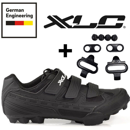 XLC Tiger + SPD | bike shoes + cleats | CB-M06 | SPD |  MTB / GRAVEL / CROSS / ROAD / TOURING | matt black