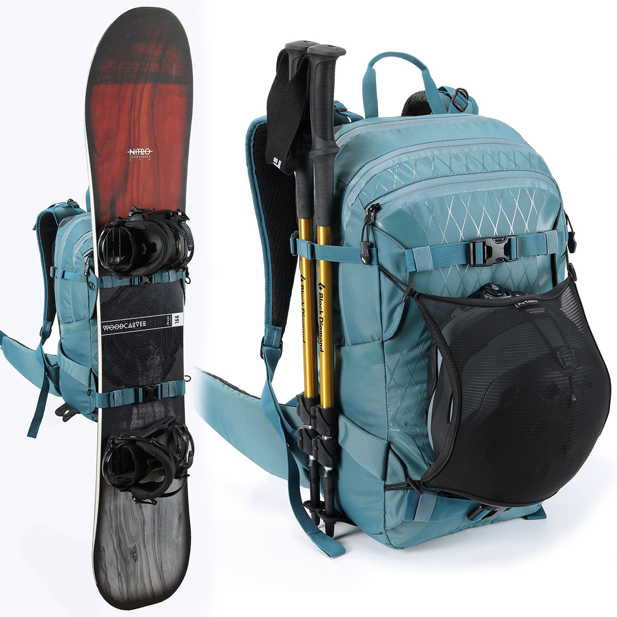 Snowboard / splitboard backpack NITRO Slash 25 PRO 2023 Arctic | WINTER \  ACCESSORIES \ BACKPACKS & BAGS WINTER \ SPLITBOARD \ SPLITBOARD ACCESSORIES  & PARTS SUMMER \ CYCLING | OTHER \