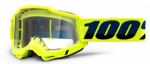 100% The Accuri 2 Goggle Fluo YELLOW  | bike MTB / ENDURO / MX | MIRROR GOLD + CLEAR lens