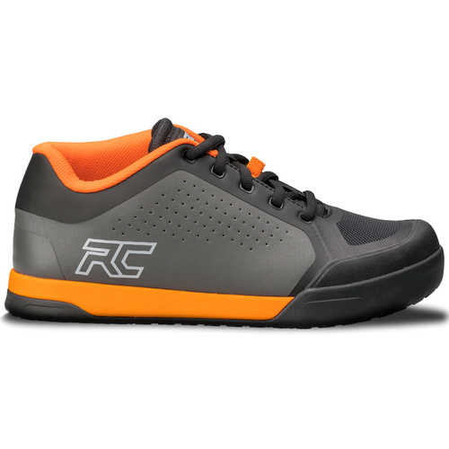 Buty grawitacyjne rowerowe RIDE CONCEPTS Powerline | D3O | Rubber Kinetics DST 4.0 | MTB / ENDURO / DIRT / DH | FLAT | charcoal / orange