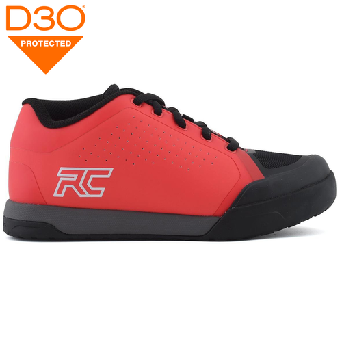 Buty grawitacyjne rowerowe RIDE CONCEPTS Powerline | D3O | Rubber Kinetics DST 4.0 | MTB / ENDURO / DIRT / DH | FLAT | red / black