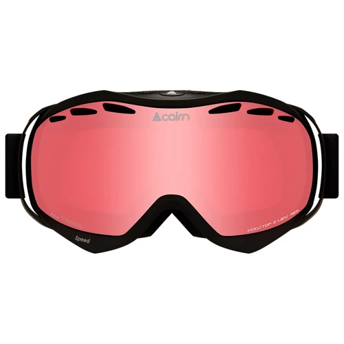 CAIRN Speed SPX1000 mat black | ski / snowboard goggle | Bad Weather | Pink Lens Cat. 1