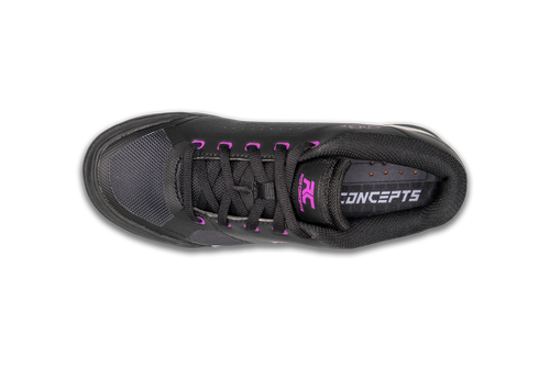 Damskie buty grawitacyjne rowerowe RIDE CONCEPTS Skyline | D3O | Rubber Kinetics DST 4.0 | MTB / ENDURO / DIRT / DH | FLAT | black / purple