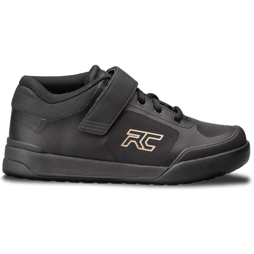 Damskie buty grawitacyjne rowerowe RIDE CONCEPTS Traverse Clip | D3O | Rubber Kinetics DST 8.0 | MTB ENDURO DH DIRT |  black / gold
