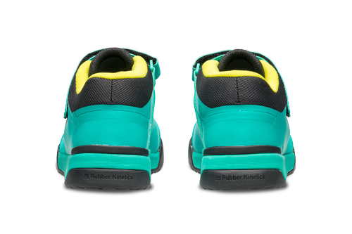 Damskie buty grawitacyjne rowerowe RIDE CONCEPTS Traverse Clip | D3O | Rubber Kinetics DST 8.0 | MTB ENDURO DH DIRT | teal / lime | UWAGA