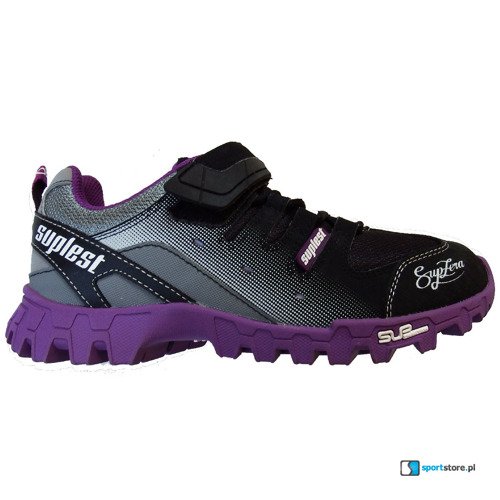 Damskie buty rowerowe SUPLEST Offroad Lady SupTRACTION | VELCRO | black / grey / purple | UWAGA