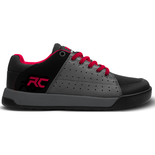 Dziecięce buty grawitacyjne rowerowe RIDE CONCEPTS Livewire Youth | D3O | Rubber Kinetics DST 6.0 | MTB / ENDURO / DIRT / DH | FLAT | charcoal / red