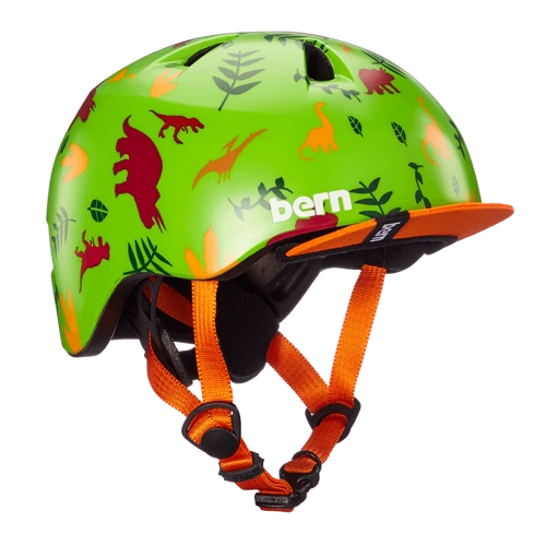 Dziecięcy kask rowerowy BERN Tigre | ZIP MOLD+ ® | satin green dino