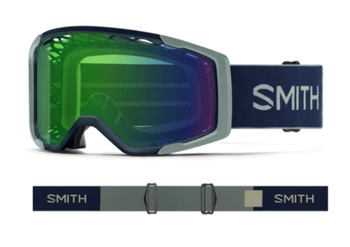 Gogle rowerowe SMITH Rhythm MTB Midnight Navy / Sage Brush | 2 x SZYBKA: ChromaPOP Everyday Green Mirror + CLEAR AF