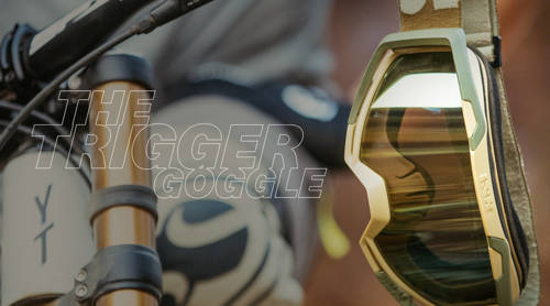 IXS Trigger Bike Goggles | 2 x LENSES :  Gold Mirror Lens + CLEAR Lens | camel