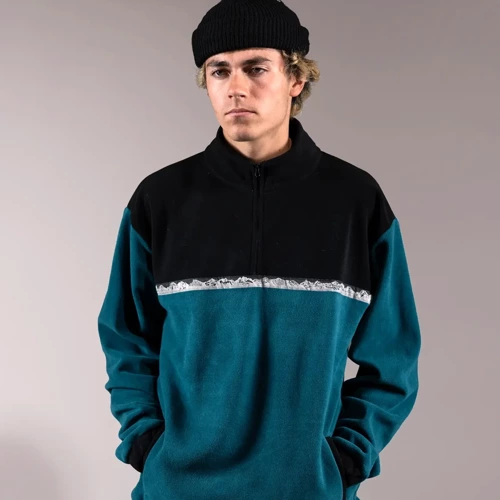 JONES Men's Recycled Fleece Half Zip Pullover 2025 | pacific teal