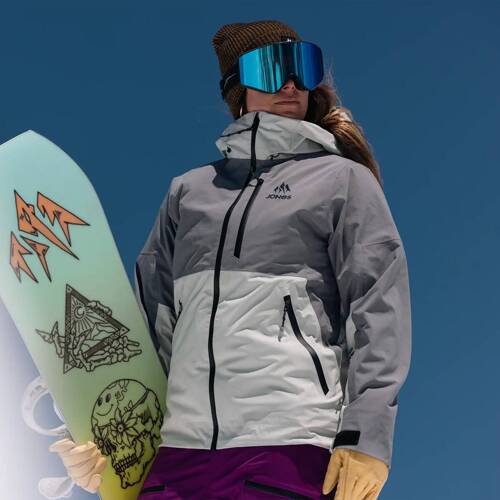 JONES Women's MTN Surf Recycled Shell Jacket 2025 | snowboard / splitboards | 20K/20K | 2L | smoke grey