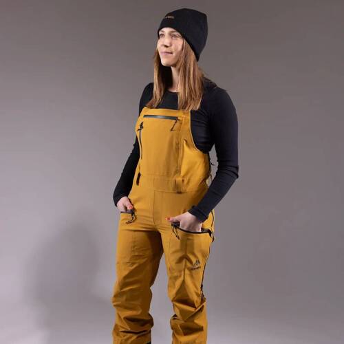 JONES Women's Shralpinist Stretch Recycled Bibs 2025 | 3L | 30K/30K | snowboard / splitboard | sierra brown