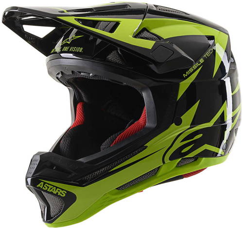 Kask rowerowy ALPINESTARS Missile Tech Airlift |  fullface FF DH | black / yellow fluo glossy