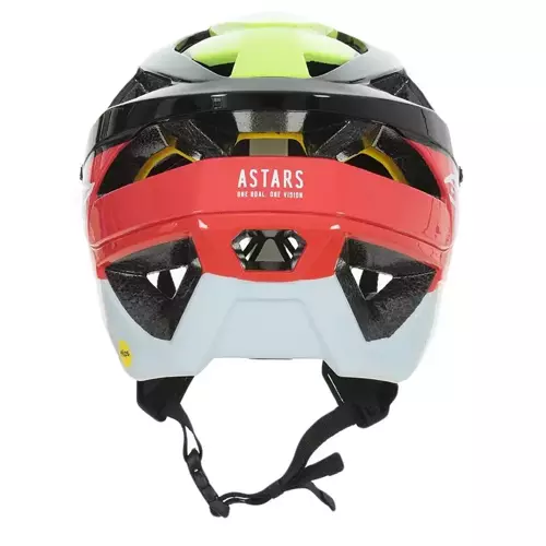 Kask rowerowy ALPINESTARS Vector Tech MIPS |  MTB ENDURO | black / yellow fluo / red glossy 