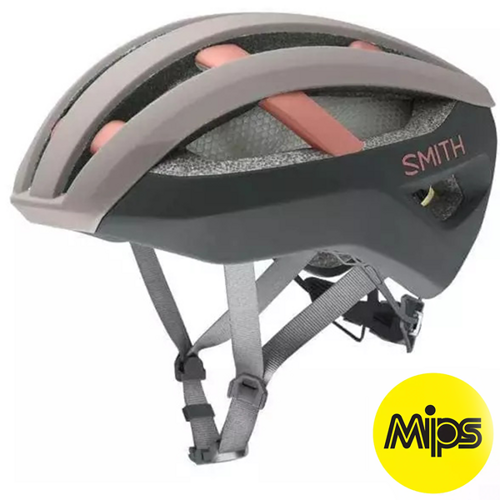 Kask rowerowy szosowy SMITH Network MIPS ® | AEROcore /  KOROYD ® | ROAD / GRAVEL | matte tusk / peat moss / champagne