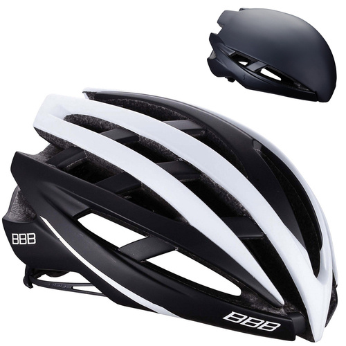 Kask rowerowy szosowy z nakładką aerodynamiczną  BBB Icarus BHE-05 Road Helmet + AERO black / white
