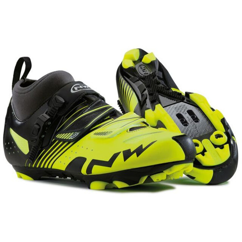 MTB cycling shoes Cross-country NORTHWAVE Hammer CX Tech SRS CARBON yellow fluo / black