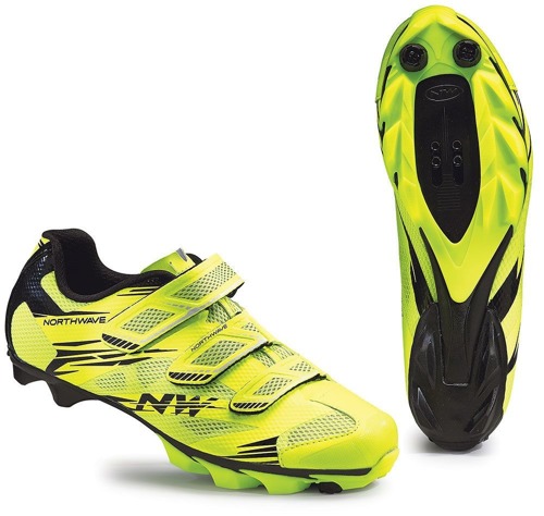 MTB cycling shoes NORTHWAVE Scorpius 2 JAWS CARBON SPD yellow fluo / black