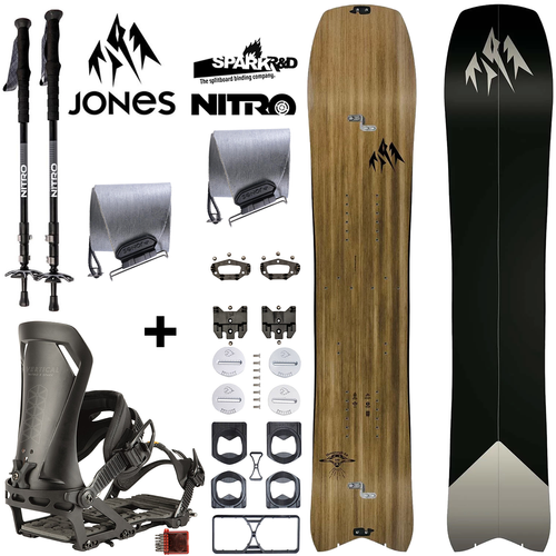 OFERTA LIMITOWANA | ZESTAW 2025: JONES Hovercraft 3D 2.0 & POMOCA Pre-Cut Nomad + NITRO Vertical ST x SPARK R&D & pucks + CARBON poles  | THE EVOLVED BACKCOUNTRY RACER!