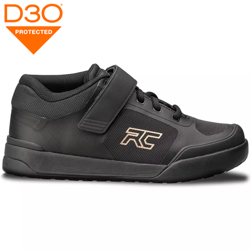 RIDE CONCEPTS Traverse Clip | women's bike shoes | D3O | Rubber Kinetics DST 8.0 | MTB / ENDURO / DIRT / DH | SPD | black / gold