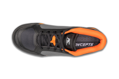 RIDE CONCEPTS | bike shoes | Powerline | D3O | Rubber Kinetics DST 4.0 | MTB / ENDURO / DIRT / DH | FLAT | charcoal / orange