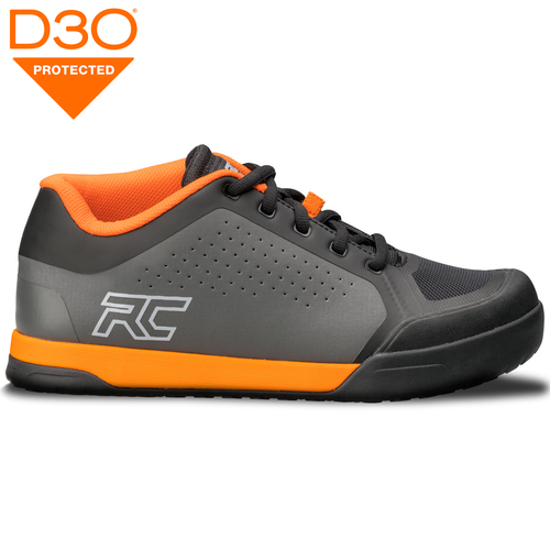 RIDE CONCEPTS | bike shoes | Powerline | D3O | Rubber Kinetics DST 4.0 | MTB / ENDURO / DIRT / DH | FLAT | charcoal / orange