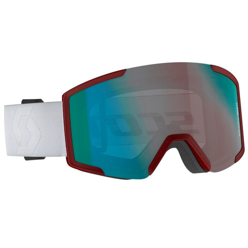 SCOTT Shield Team Red / White ski / snowboard gogle | AMPLIFIER | Nofog™ | ENHANCER | AQUA CHROME lens S2 (VLT 28%)