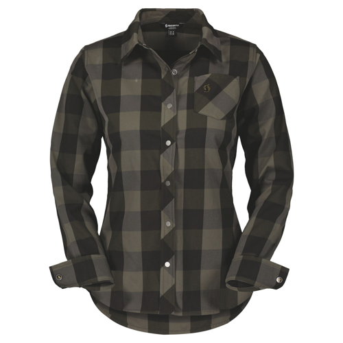 SCOTT Trail Flow Check Long-sleeve Women's Shirt | fir green/black