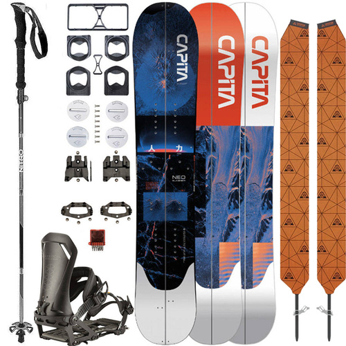 SET 2023: CAPITA Neo Slasher & UNION Climbing Skins by MONTANA + NITRO Vertical & IBEX x SPARK R&D +  NITRO Foldable 4pcs ALU  | splitboard & skins + bindings & pucks + poles | 151cm