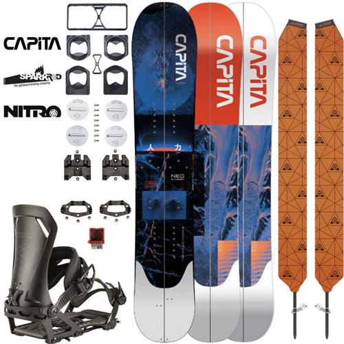 SET 2023: splitboard & skins / CAPITA Neo Slasher & UNION Climbing Skins by MONTANA + NITRO Vertical 2023 x SPARK R&D bindings & pucks | 151cm