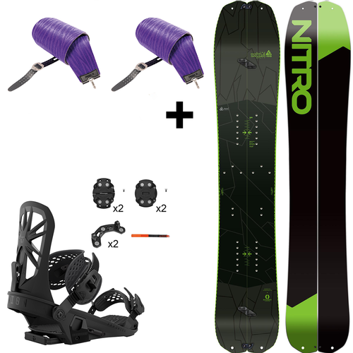 SET 2025: NITRO Doppleganger & Vertical by KOHLA + UNION Explorer | splitboard & skins + bindings | 156cm 160cm