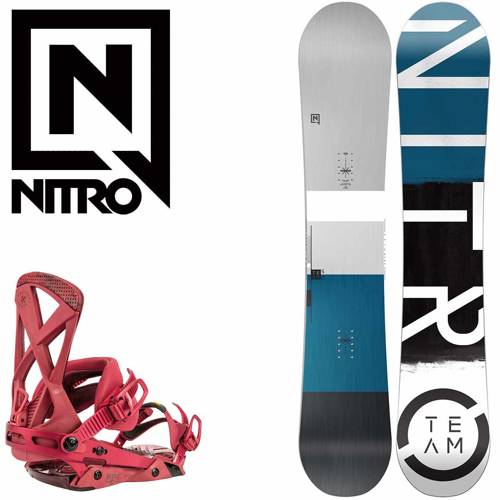 SET NITRO 2022: snowboard Team CAMBER WIDE + Phantom bindings F.S.C. red