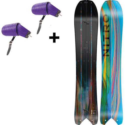 SET NITRO: splitboard & skins / NITRO Squash 2025 & Vertical by KOHLA + x SPARK Vertical bindings + IBEX pucks | 156cm + M