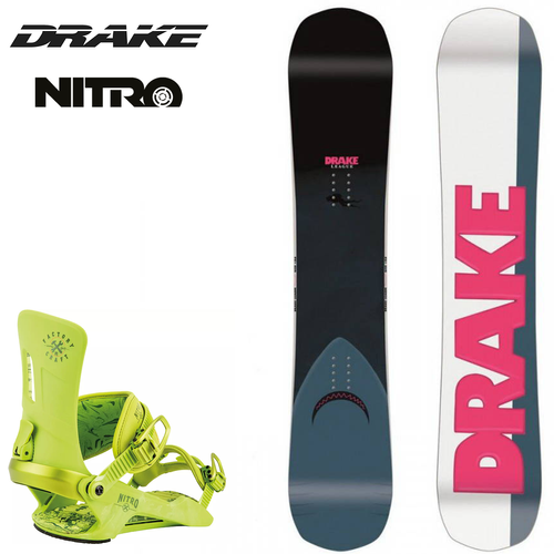 Snowboard SET 2022: DRAKE League 156cm + bindings NITRO Rambler F.C.S. lime 
