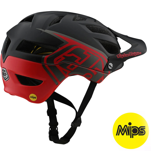 TROY LEE DESIGNS A1 MIPS ® Bike Helmet | MTB | ENDURO | classic black / red