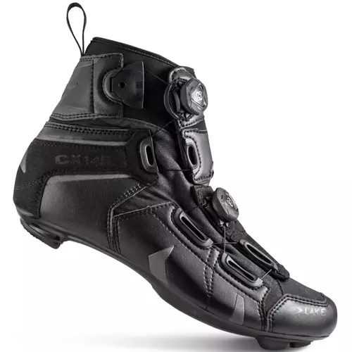 Wodoodporne jesienno-zimowe buty rowerowe szosowe LAKE CX145-X WIDE BOA (wersja poszerzona) black / black