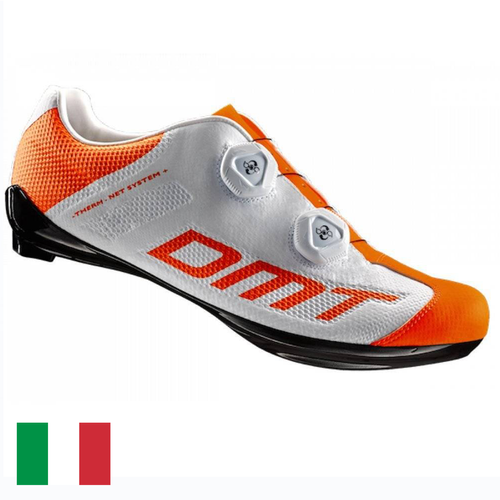 Women road cycling shoes DMT R1 2 x BOA CARBON 275g! white / orange fluo
