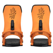 YES x NOW x LOBSTER Select snowboard bindings 2025 | SkateTech ® |  bright orange