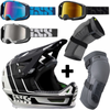 SET MTB ENDURO / DH:  helmet L/XL & goggles & knee guards IXS Xult / Trigger  white / black