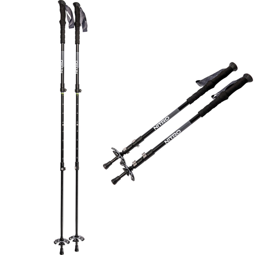NITRO Telescopic Poles CARBON | 65-140cm | 500g! | black / grey