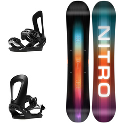 JUNIOR SET: NITRO Future Team Youth 2025 +BATALEON E-stroyer BLACK / white | junior snowboard + bindings