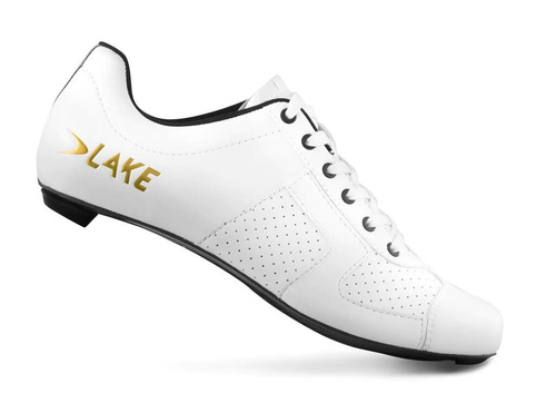  LAKE CX1C | buty rowerowe szosowe stylowe | CARBON | white / gold