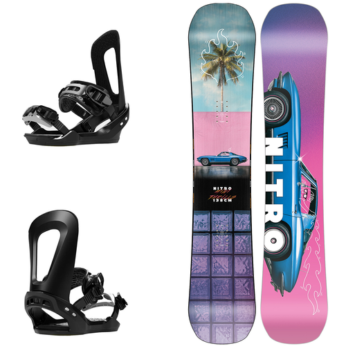 JUNIOR SET: NITRO Mini Thrills 2025 + BATALEON E-stroyer BLACK / white | snowboard + bindings