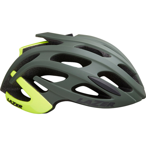 LAZER Blade+ | kask rowerowy szosowy | matte dark green / fluo yellow
