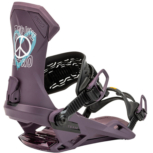 NITRO Team P.L.N. 2025 | snowboard bindings | VIBRAM ® | Peace Love Nitro | THE AWARD-WINNING ALL-MOUNTAIN INTERFACE