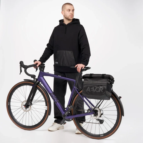 AEVOR Triple Bike Bag PROOF Black 15-24l | torba rowerowa na kierownicę / bagażnik | LAPTOP 13" | WATERPROOF 13K