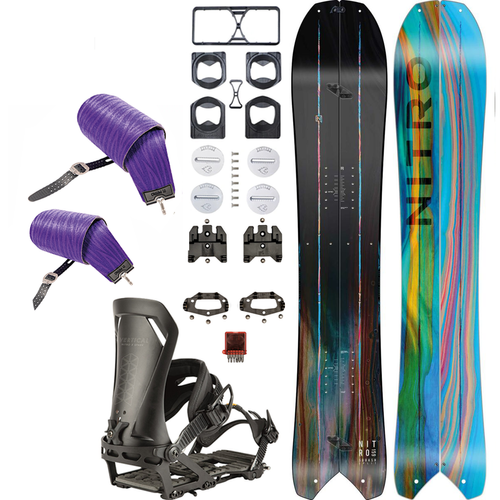 ZESTAW NITRO 2025:  Squash Split & Vertical by KOHLA + Vertical ST & IBEX x SPARK | splitboard & foki + wiązania & pucki