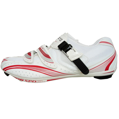 SHIMANO SH-R106 | buty rowerowe szosowe | white / red | OUTLET